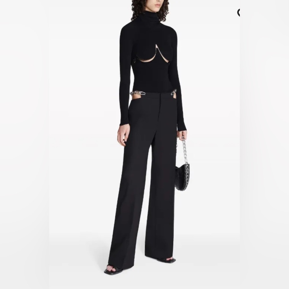 Dion Lee chain-link wool-blend tailored trousers sz 8
